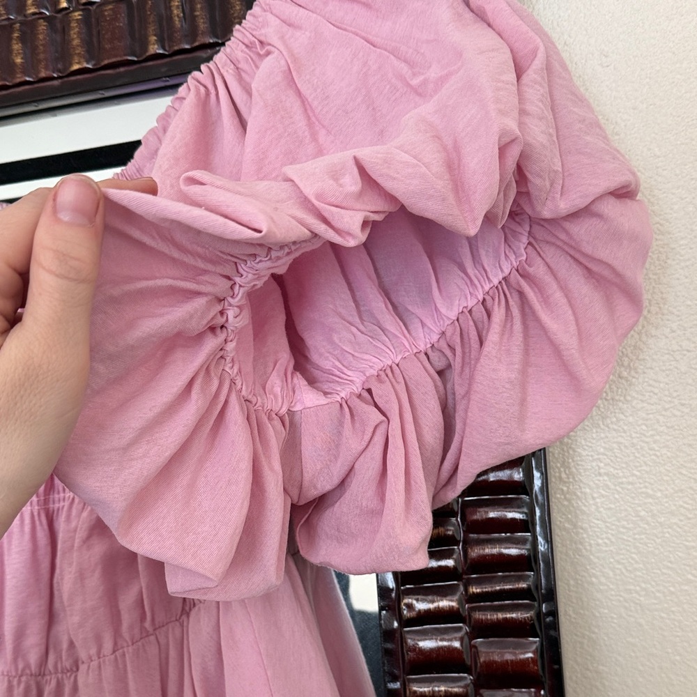 Last call! 💙Hello Molly Blush Pink Gathered Dress Size 2 - Picture 7 of 7